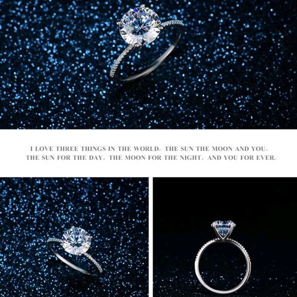 3 carat Solitaire Engagement Wedding Ring - Picture 6 of 7